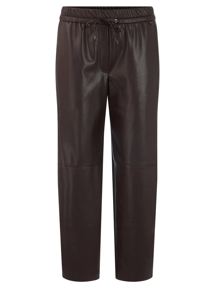 Marc Cain RANCHI Pull-On Pantalon Relaxed Fit-100% polyester-DAMES BROEKEN-Bruin
