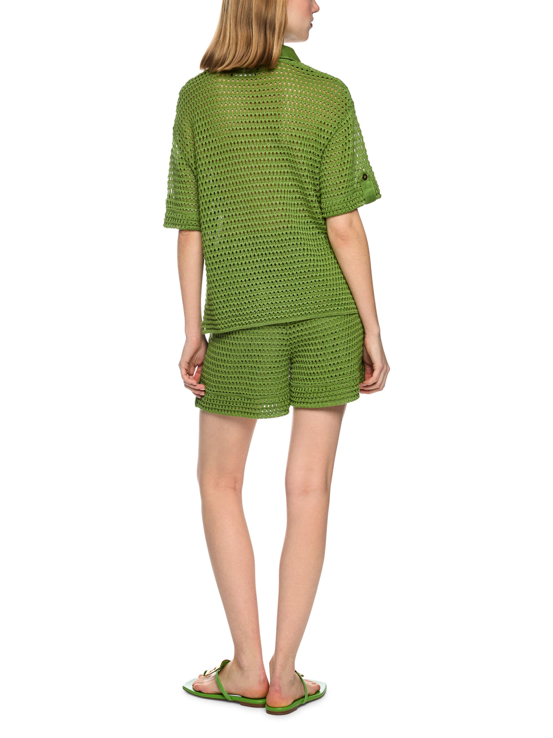 Marc Cain 'Rethink Together' trui – Groen-74% katoen, 21% viscose, 5% metallic polyester-DAMES TRUIEN & VESTEN-Groen