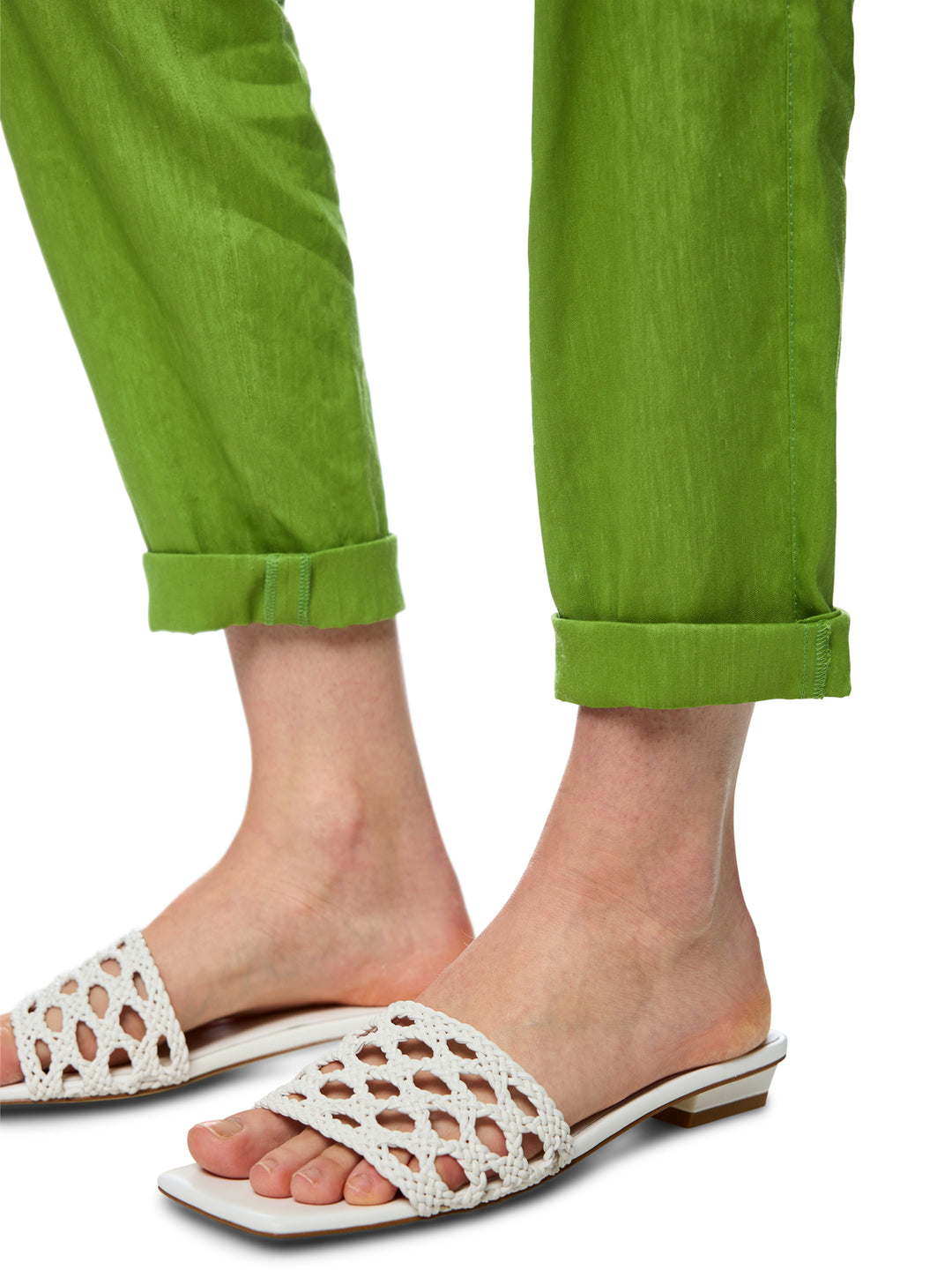 Marc Cain Rhodos Pantalon – Groen-62% linnen, 35% viscose, 3% elastaan-DAMES BROEKEN-Groen