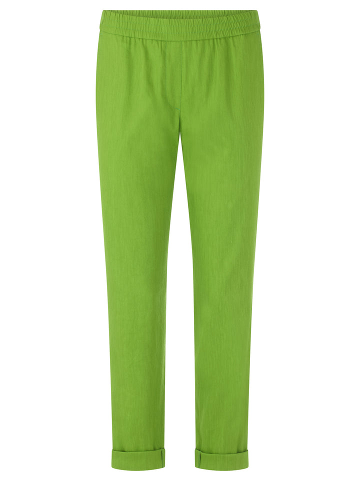 Marc Cain Rhodos Pantalon – Groen-62% linnen, 35% viscose, 3% elastaan-DAMES BROEKEN-Groen