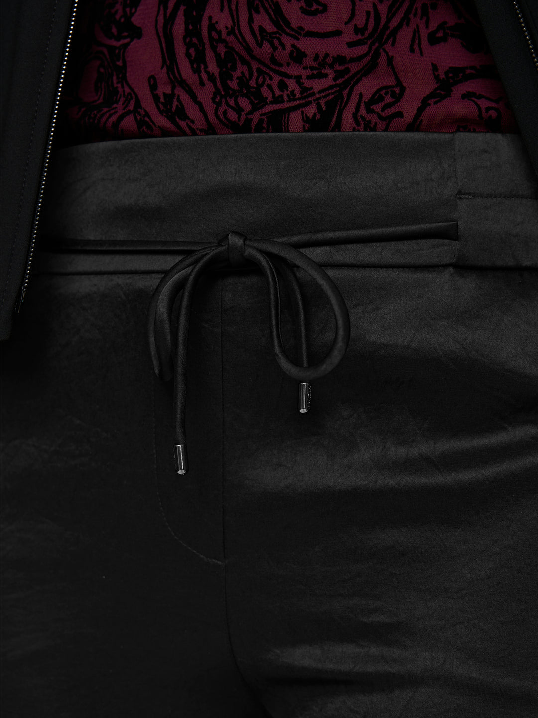 Marc Cain RHODOS Pantalon – Zwart-82% acetaat, 18% polyester-DAMES BROEKEN-Zwart
