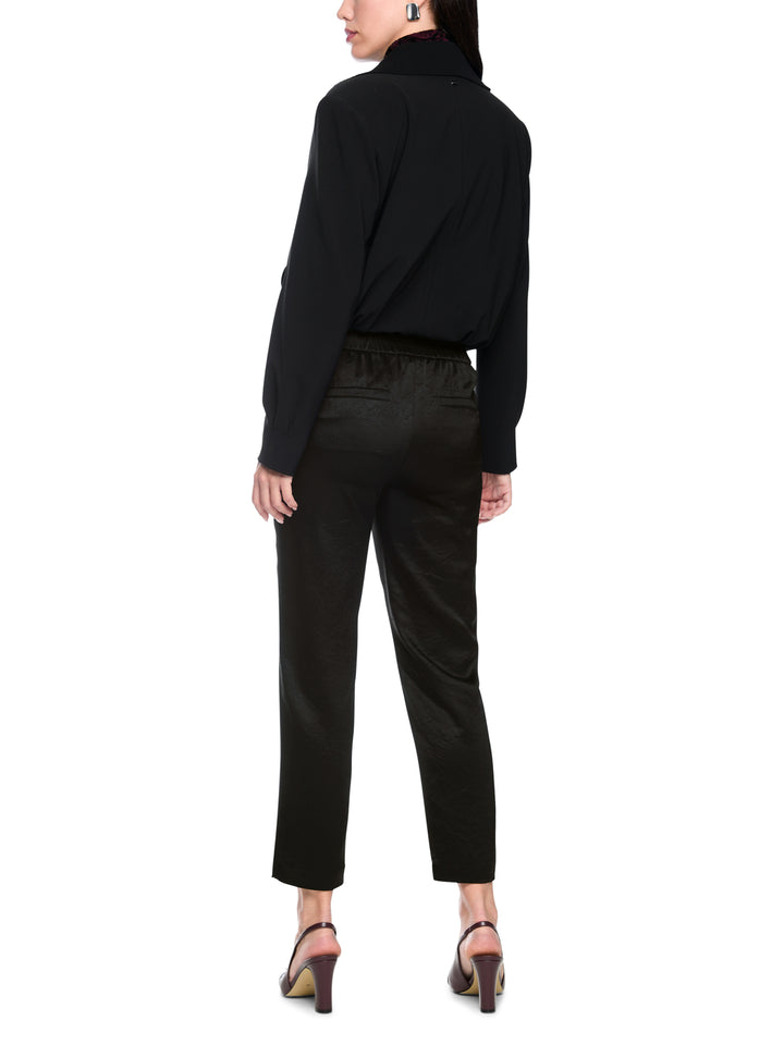 Marc Cain RHODOS Pantalon – Zwart-82% acetaat, 18% polyester-DAMES BROEKEN-Zwart