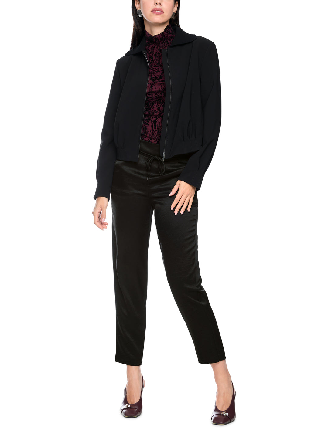 Marc Cain RHODOS Pantalon – Zwart-82% acetaat, 18% polyester-DAMES BROEKEN-Zwart