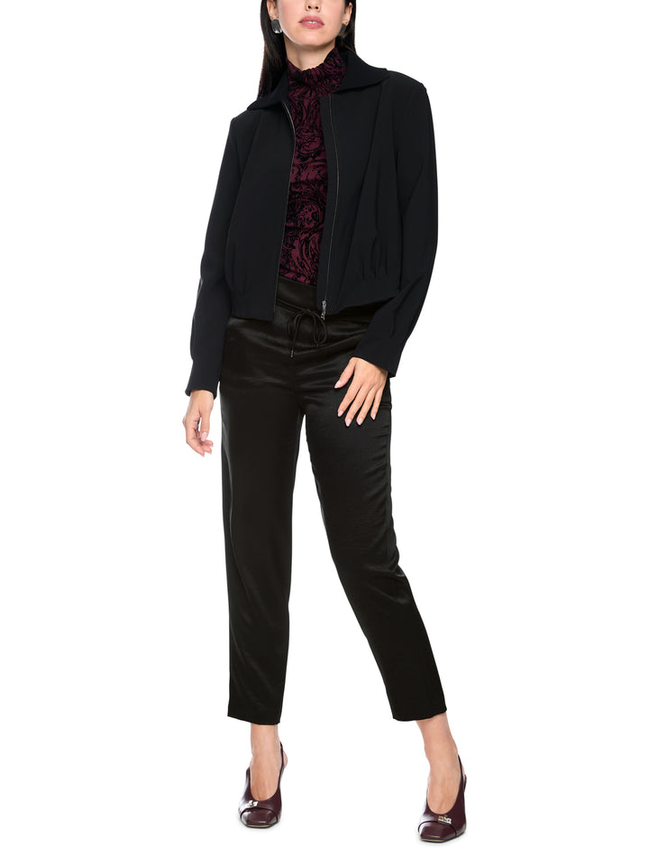 Marc Cain RHODOS Pantalon – Zwart-82% acetaat, 18% polyester-DAMES BROEKEN-Zwart