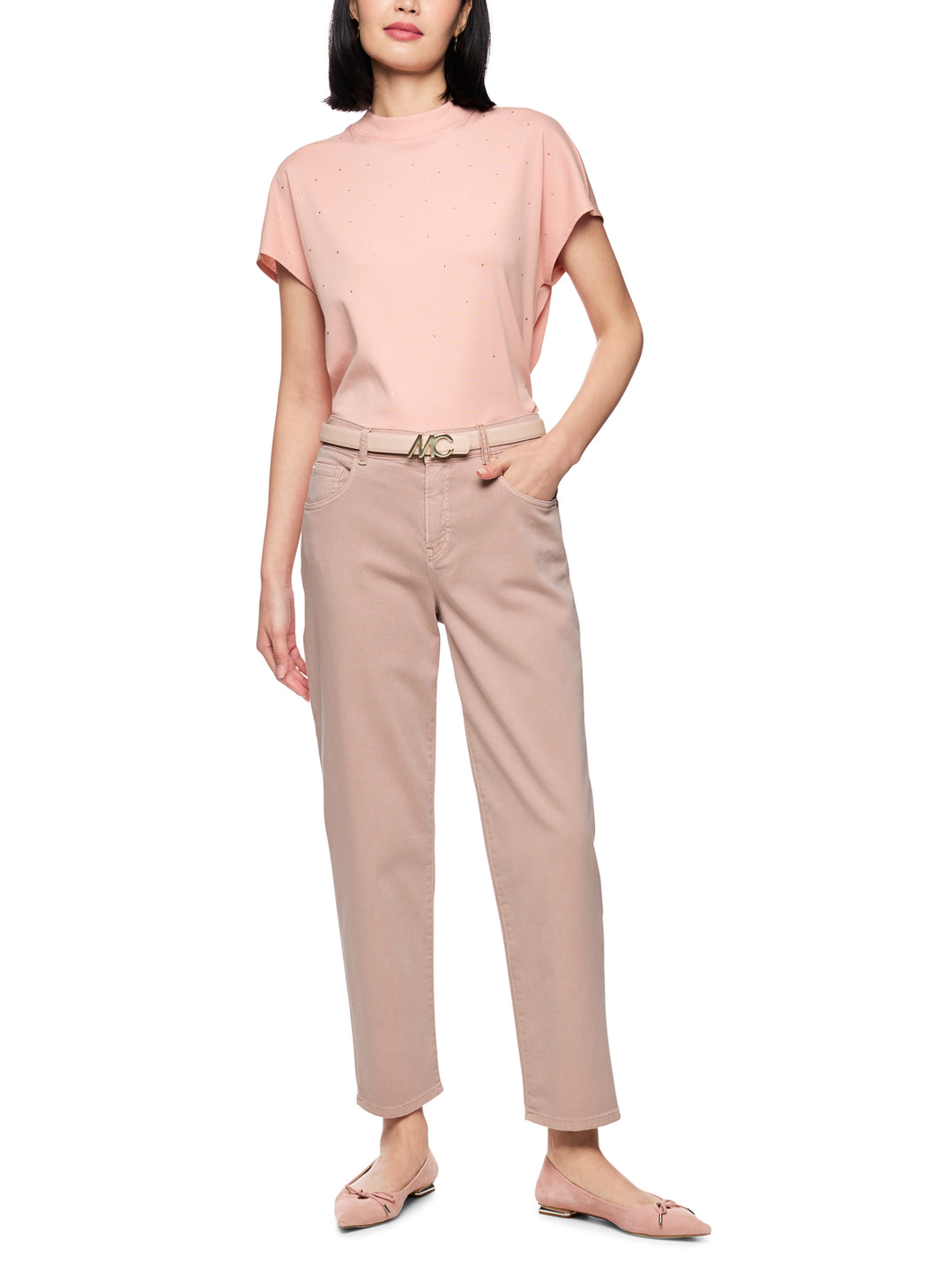 Marc Cain ROHA relaxed fit jeans – Bruin-98% katoen, 2% elastaan-DAMES BROEKEN-Bruin