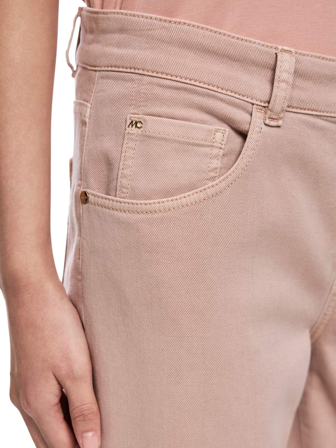 Marc Cain ROHA relaxed fit jeans – Bruin-98% katoen, 2% elastaan-DAMES BROEKEN-Bruin