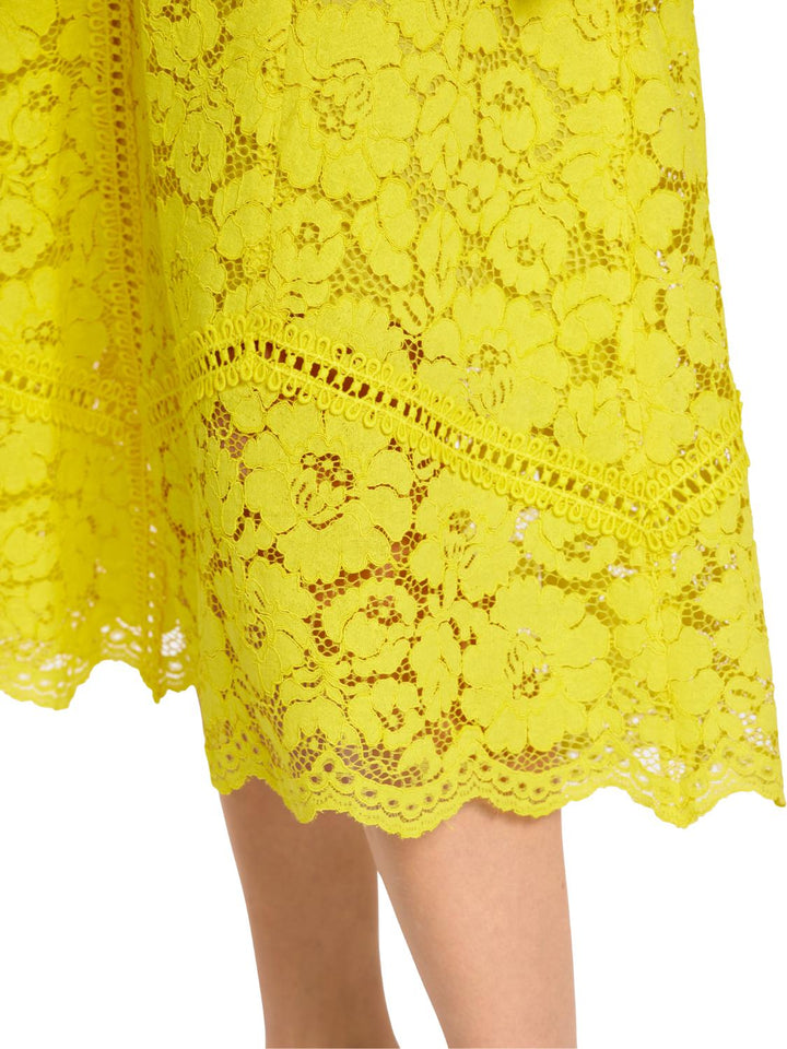 Marc Cain rok kanten stof-voering: 60% viscose, 40% katoen<br />alg.: 45% katoen, 33% polyamide, 22% viscose-DAMES ROKKEN-Geel