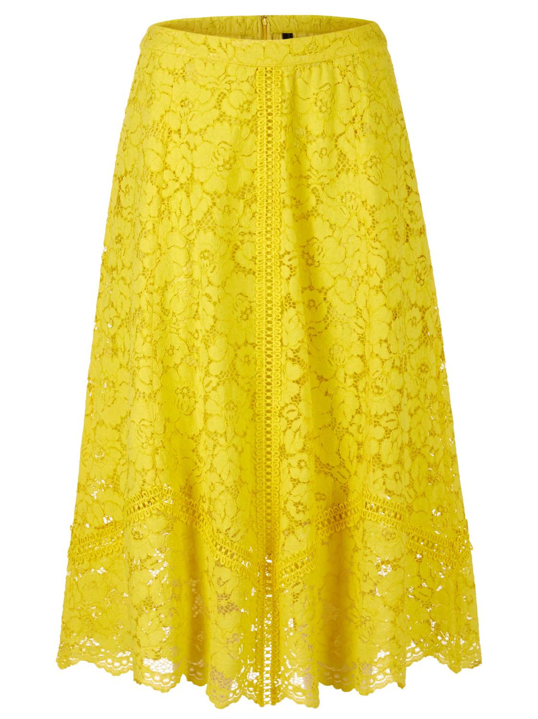 Marc Cain rok kanten stof-voering: 60% viscose, 40% katoen<br />alg.: 45% katoen, 33% polyamide, 22% viscose-DAMES ROKKEN-Geel