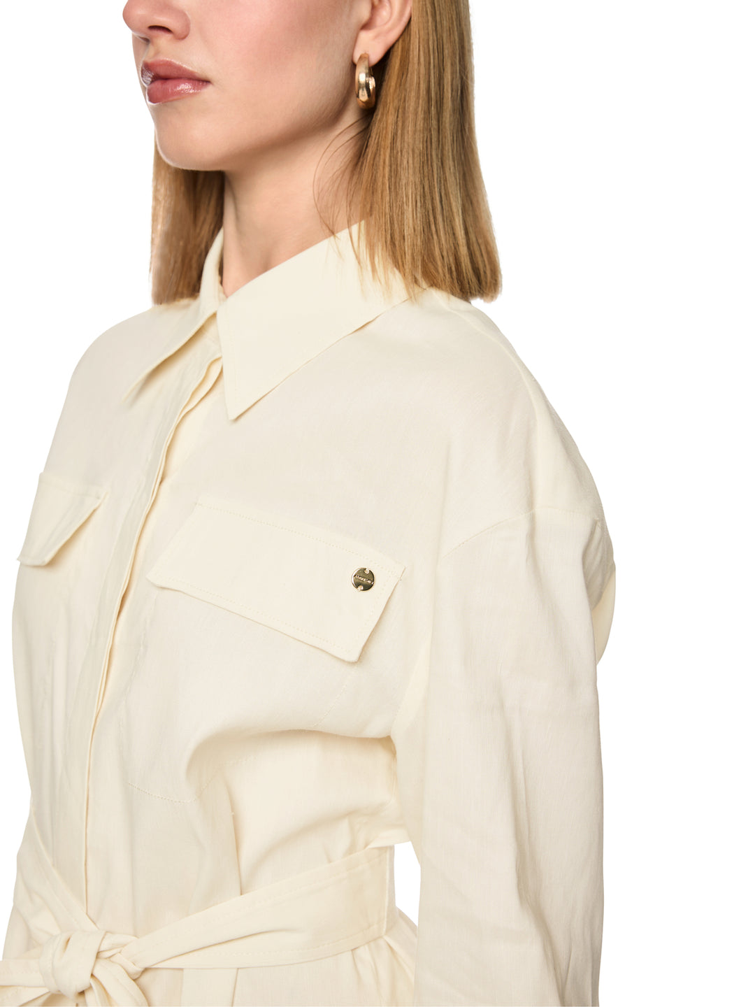 Marc Cain Safari blouse – Room-62% linnen, 35% viscose, 3% elastaan-DAMES TOPS & BLOUSES-Room