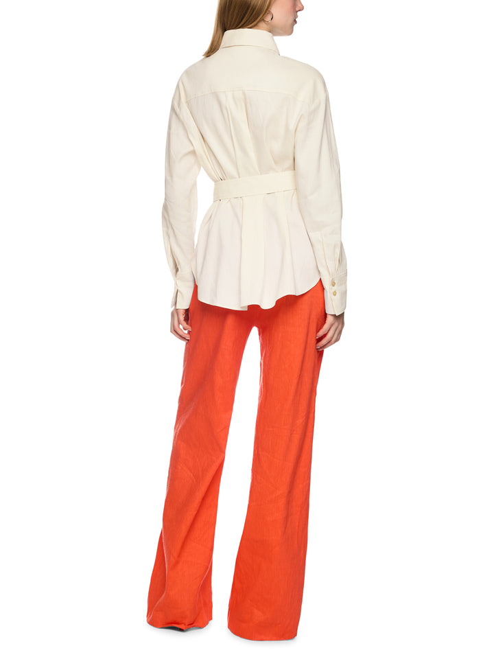 Marc Cain Safari blouse – Room-62% linnen, 35% viscose, 3% elastaan-DAMES TOPS & BLOUSES-Room