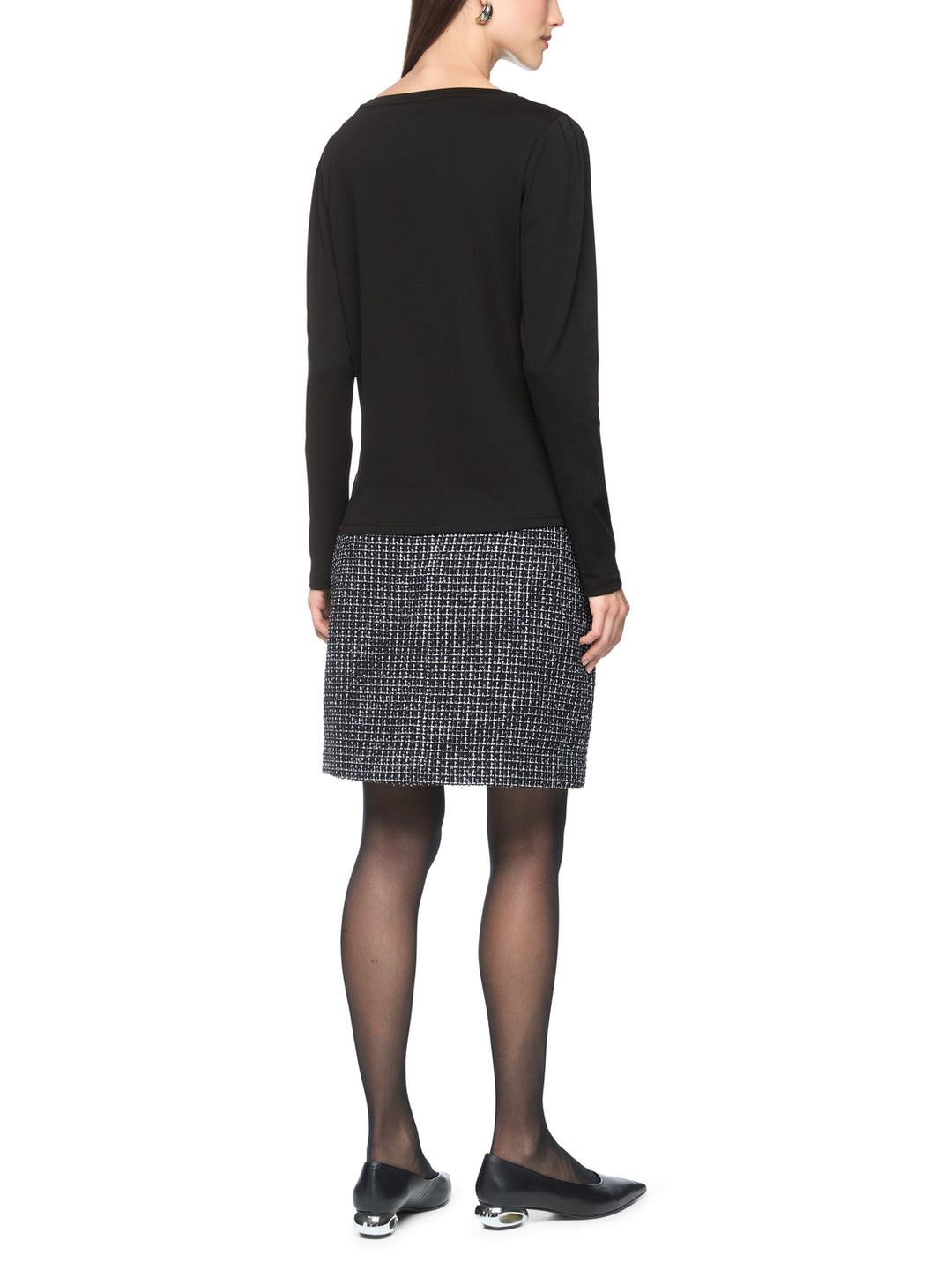 Marc Cain Shirt met Kettingdetail – Zwart-95% katoen, 5% elastaan-DAMES TOPS & BLOUSES-Zwart