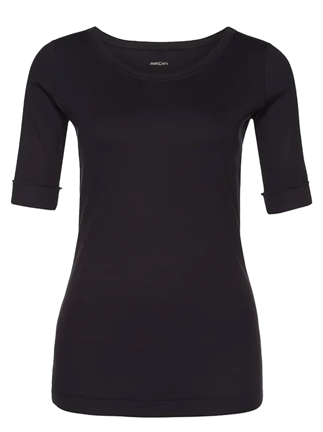 Marc Cain shirt met ronde hals blauw-94% katoen, 6% elastaan-DAMES TOPS & BLOUSES-Blauw