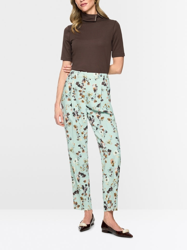 Marc Cain Shirt van stretchkatoen – Bruin-95% katoen, 5% elastaan-DAMES TOPS & BLOUSES-Bruin