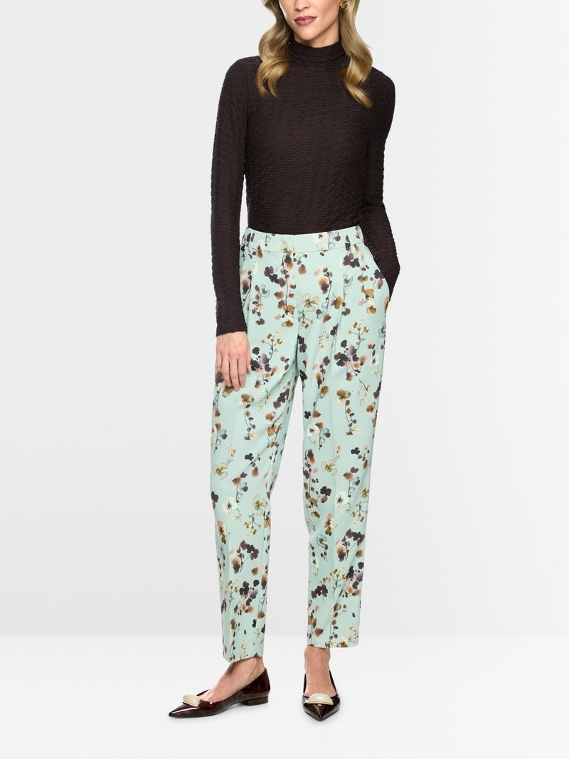 Marc Cain Shirt van stretchviscose – Bruin-97% viscose, 3% elastaan-DAMES TOPS & BLOUSES-Bruin