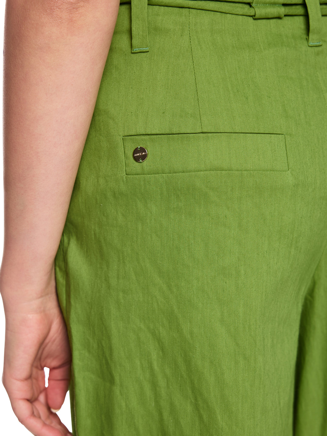 Marc Cain Shorts – Groen-62% linnen, 35% viscose, 3% elastaan-DAMES BROEKEN-Groen