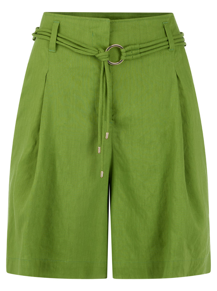Marc Cain Shorts – Groen-62% linnen, 35% viscose, 3% elastaan-DAMES BROEKEN-Groen