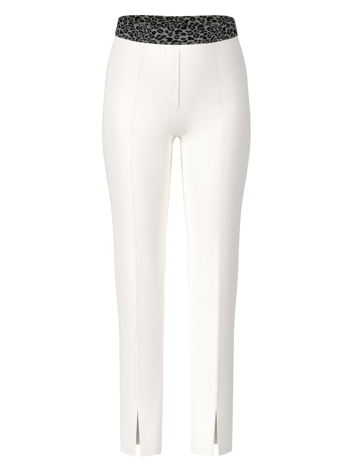 Marc Cain SIENA pantalon – Wit-50% katoen, 47% polyester, 3% elastaan-DAMES BROEKEN-Wit
