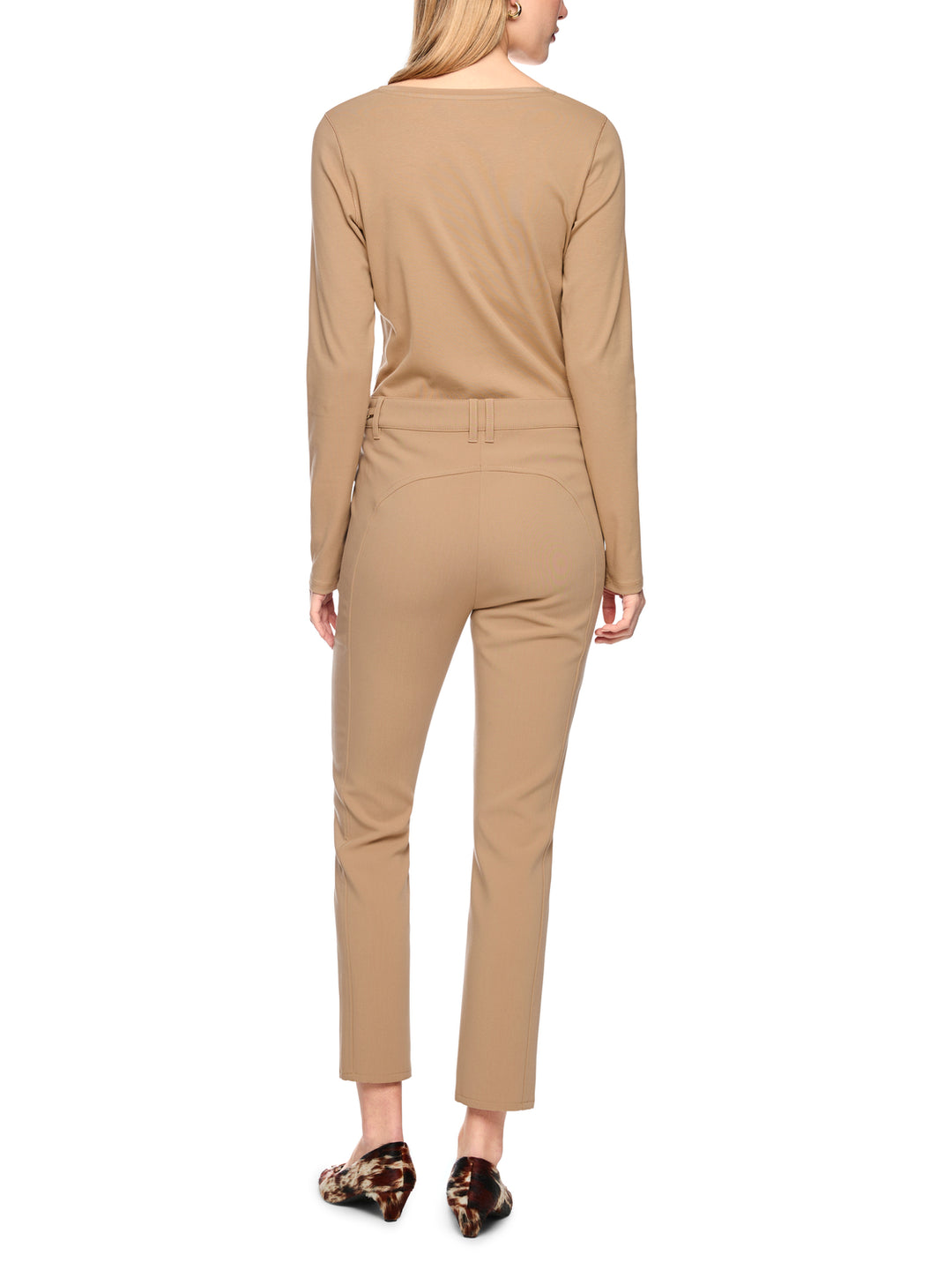 Marc Cain SILEA Pantalon – Bruin-75% polyester, 20% viscose, 5% elastaan-DAMES BROEKEN-Bruin