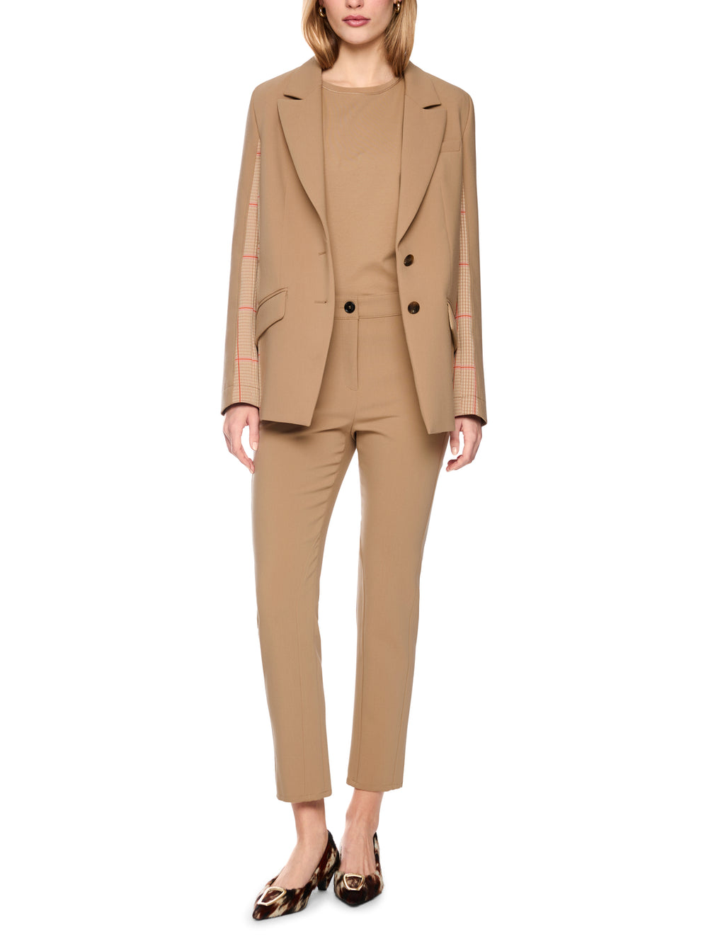Marc Cain SILEA Pantalon – Bruin-75% polyester, 20% viscose, 5% elastaan-DAMES BROEKEN-Bruin