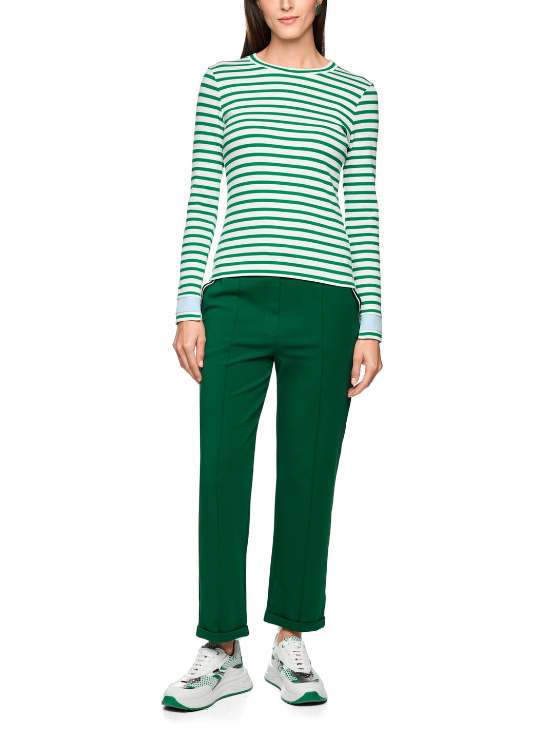 Marc Cain Sportief T‑Shirt Korte Mouw – Groen-94% katoen, 6% elastaan-DAMES TOPS & BLOUSES-Groen