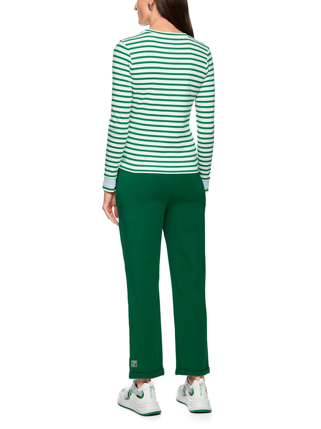 Marc Cain Sportief T‑Shirt Korte Mouw – Groen-94% katoen, 6% elastaan-DAMES TOPS & BLOUSES-Groen