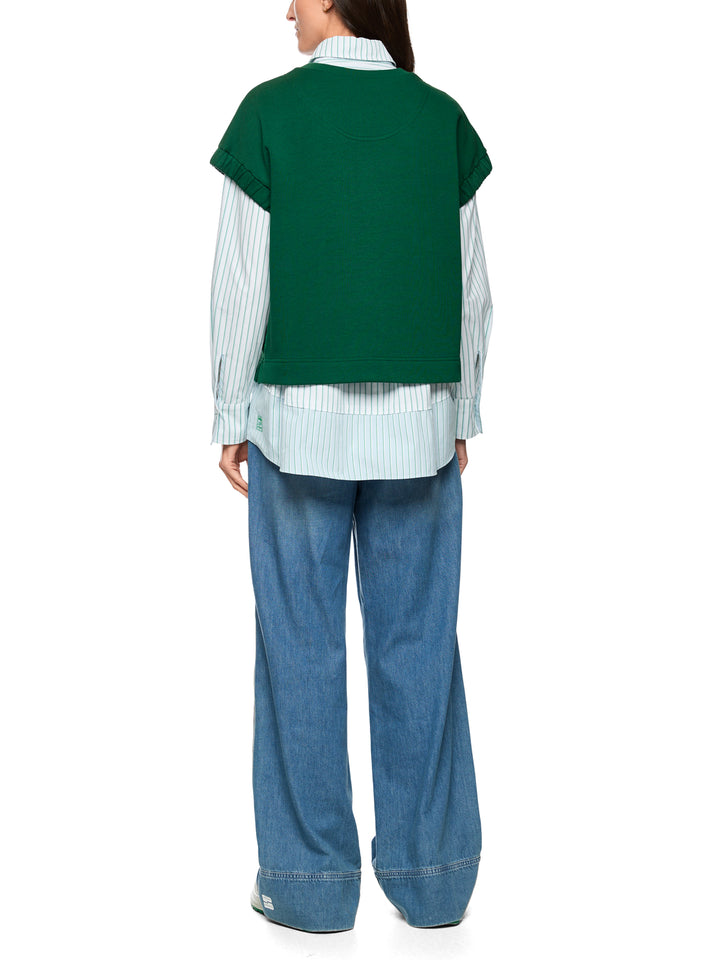 Marc Cain Sportieve T‑Shirt Korte Mouw – Groen-91% katoen, 9% polyamide-DAMES TOPS & BLOUSES-Groen