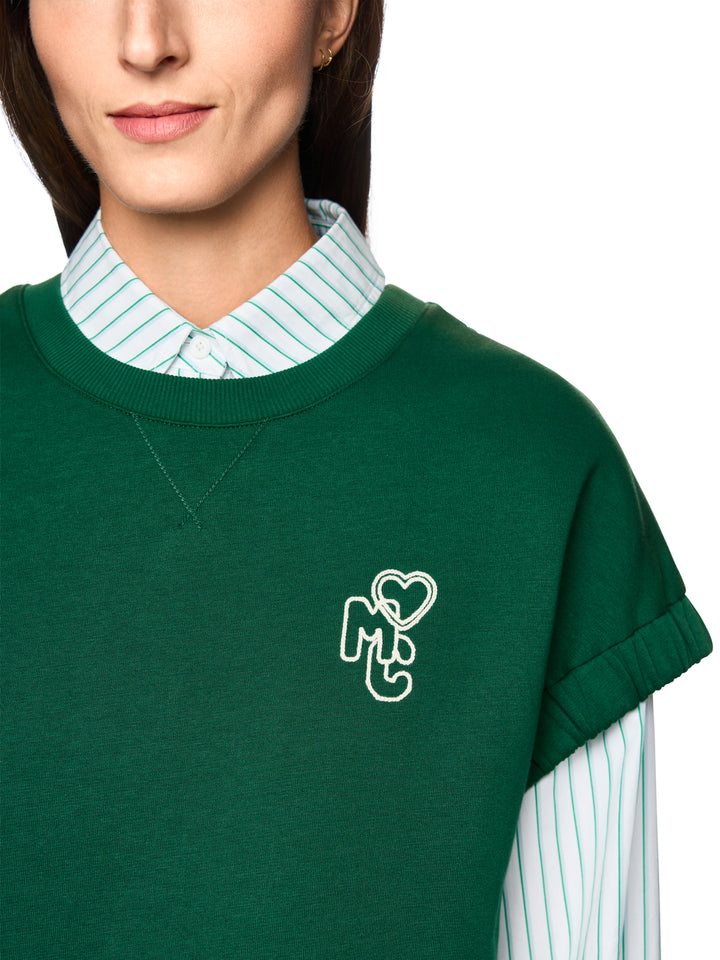 Marc Cain Sportieve T‑Shirt Korte Mouw – Groen-91% katoen, 9% polyamide-DAMES TOPS & BLOUSES-Groen