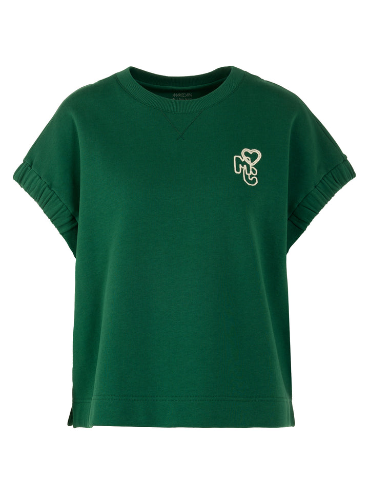 Marc Cain Sportieve T‑Shirt Korte Mouw – Groen-91% katoen, 9% polyamide-DAMES TOPS & BLOUSES-Groen