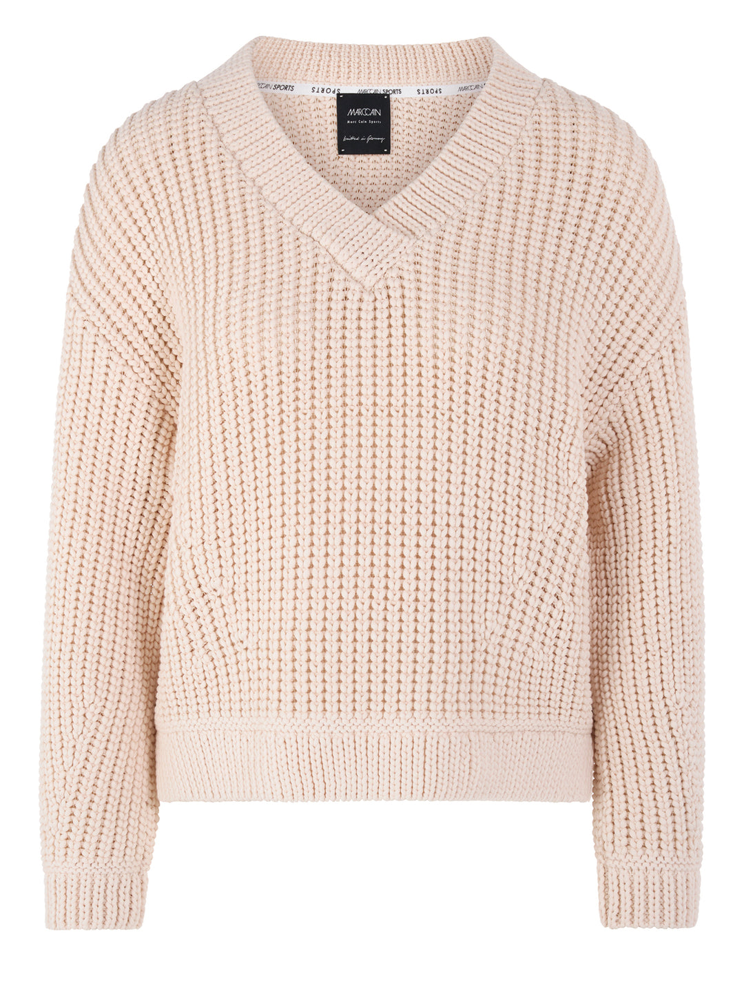 Marc Cain Sports – Beige Gebreide Trui-59% katoen, 41% polyamide-DAMES TRUIEN & VESTEN-Beige