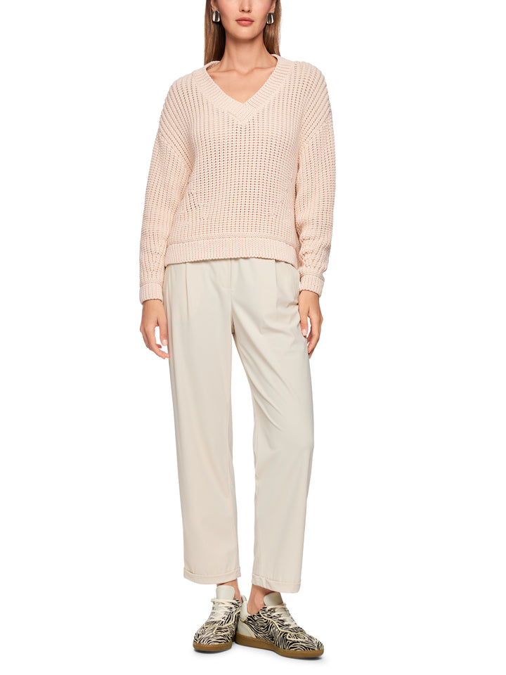 Marc Cain Sports – Beige Gebreide Trui-59% katoen, 41% polyamide-DAMES TRUIEN & VESTEN-Beige