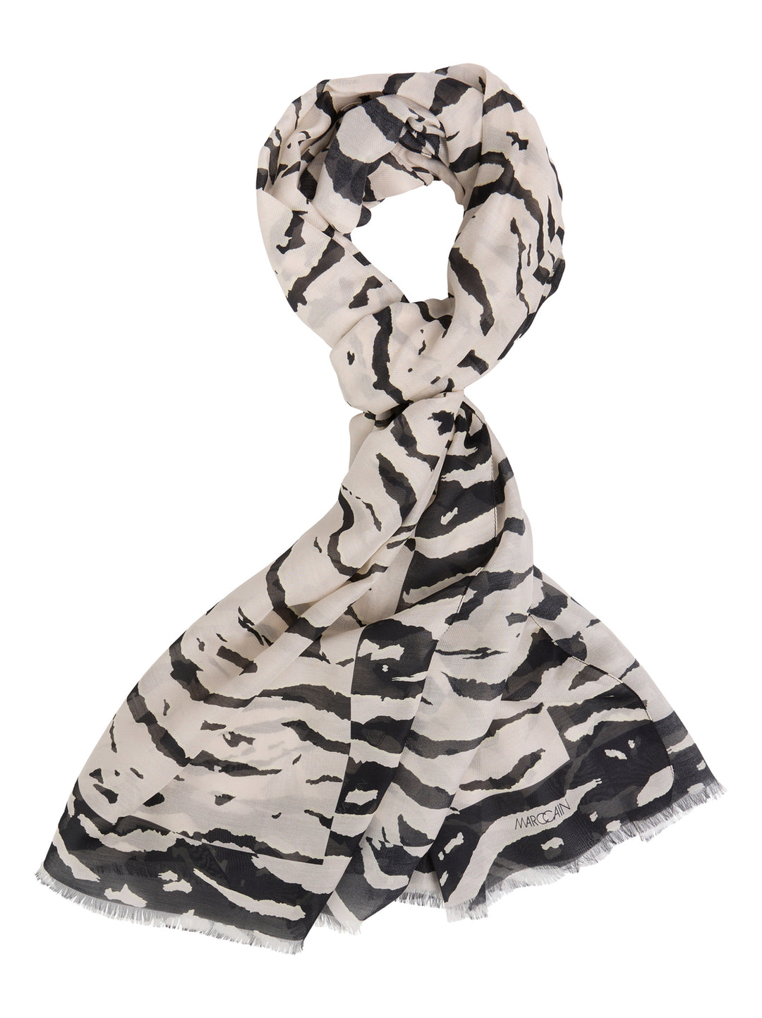 Marc Cain Sports – Beige Shawl-67% katoen, 33% zijde-DAMES ACCESSOIRES-Beige