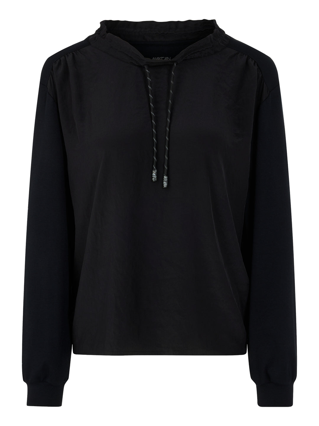 Marc Cain Sports – Blouse met Lange Mouw Zwart-94% katoen, 6% elastaan-DAMES TOPS & BLOUSES-Zwart