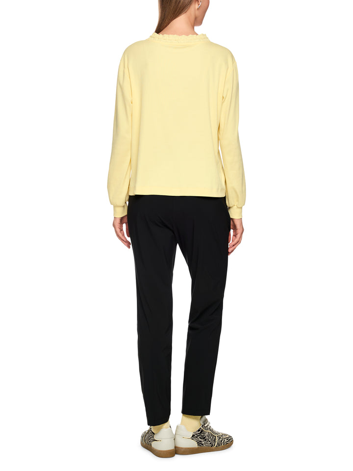 Marc Cain Sports – Gele Blouse met Lange Mouwen-94% katoen, 6% elastaan-DAMES TOPS & BLOUSES-Geel