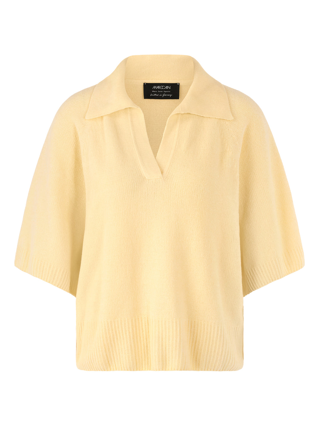 Marc Cain Sports – Gele Polo met Korte Mouw-47% katoen, 45% viscose-DAMES TOPS & BLOUSES-Geel