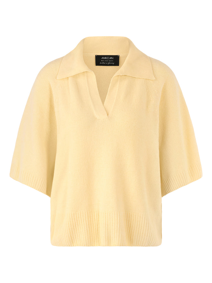 Marc Cain Sports – Gele Polo met Korte Mouw-47% katoen, 45% viscose-DAMES TOPS & BLOUSES-Geel
