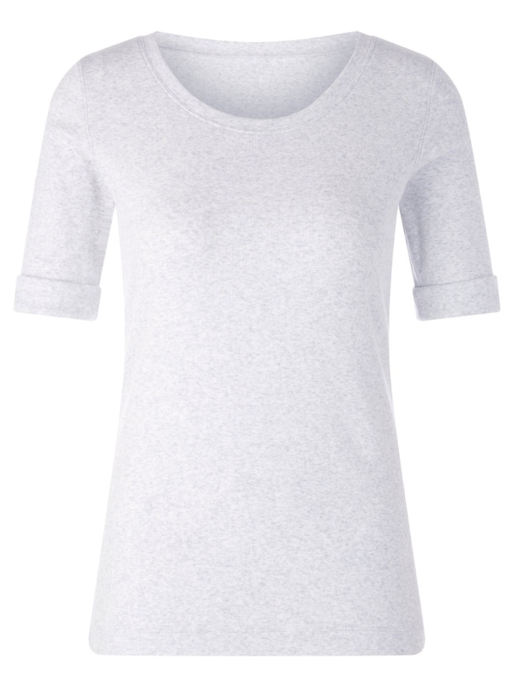 Marc Cain Sports Jersey T-shirt – Grijs-94% katoen, 6% elasthaan-DAMES TOPS & BLOUSES-Grijs