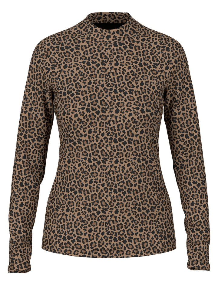 Marc Cain Sports Knit Lace Top – Bruin-94% katoen, 6% elastaan-DAMES TOPS & BLOUSES-Bruin