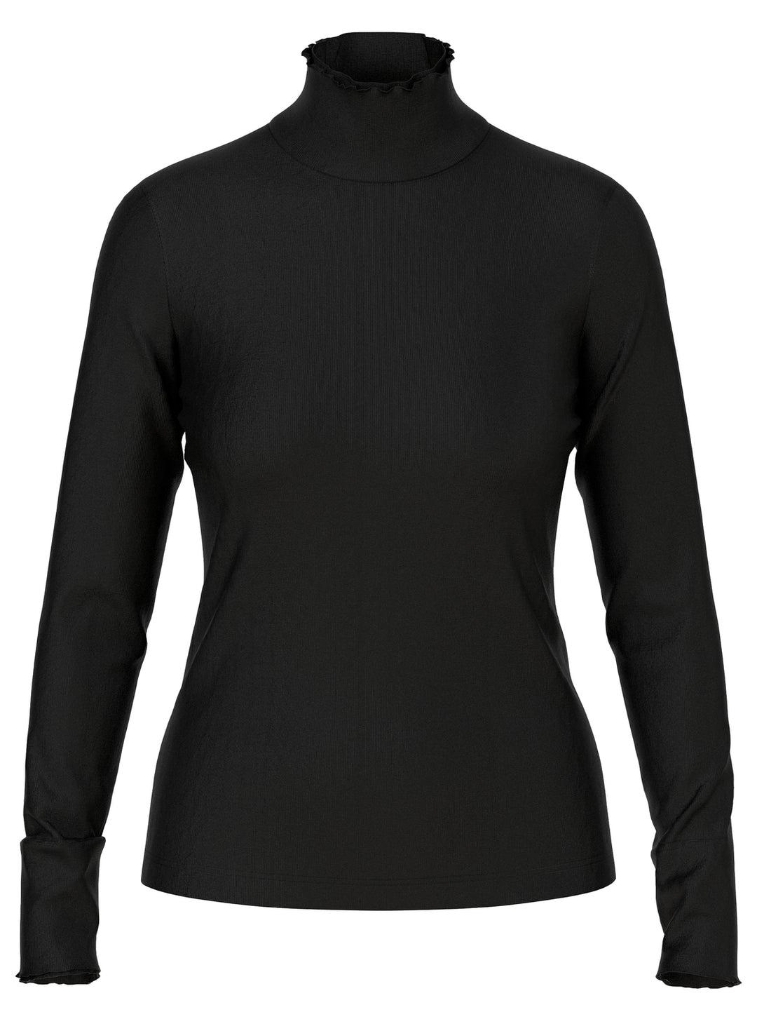 Marc Cain Sports Longsleeve – Zwart-94% katoen, 6% elastaan-DAMES TOPS & BLOUSES-Zwart