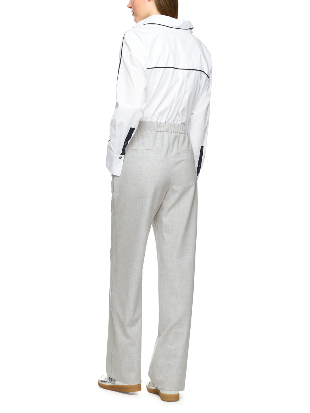 Marc Cain Sports Pantalon – Grijs-67% polyester, 29% viscose, 4% elasthaan-DAMES BROEKEN-Grijs