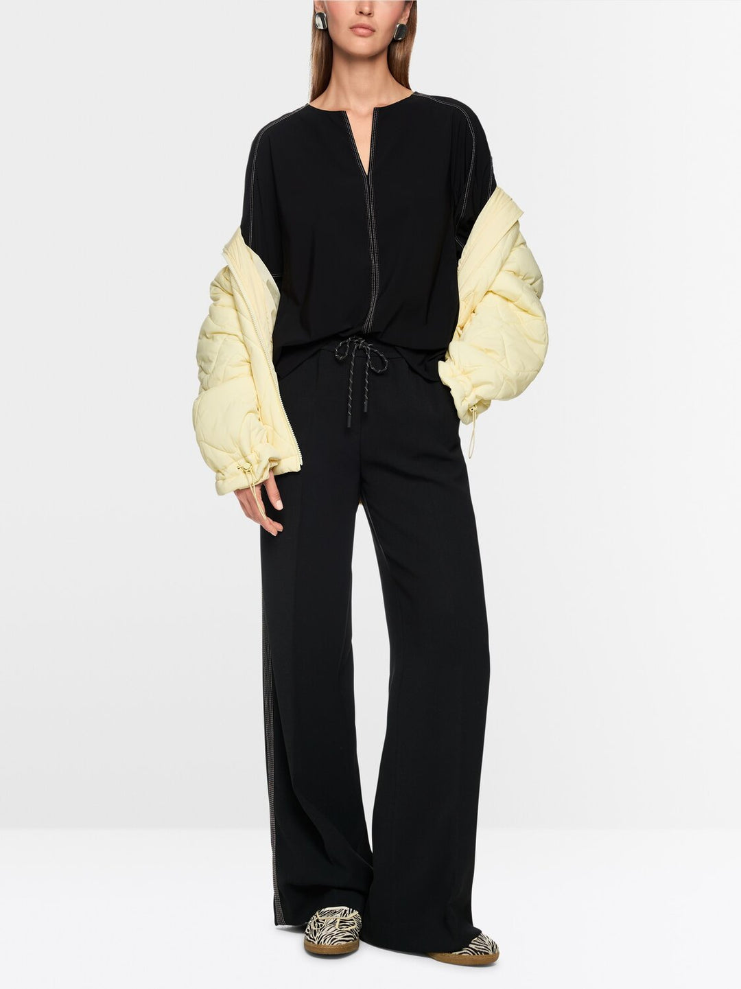 Marc Cain Sports Pantalon Welkom – Zwart-100% polyester-DAMES BROEKEN-Zwart