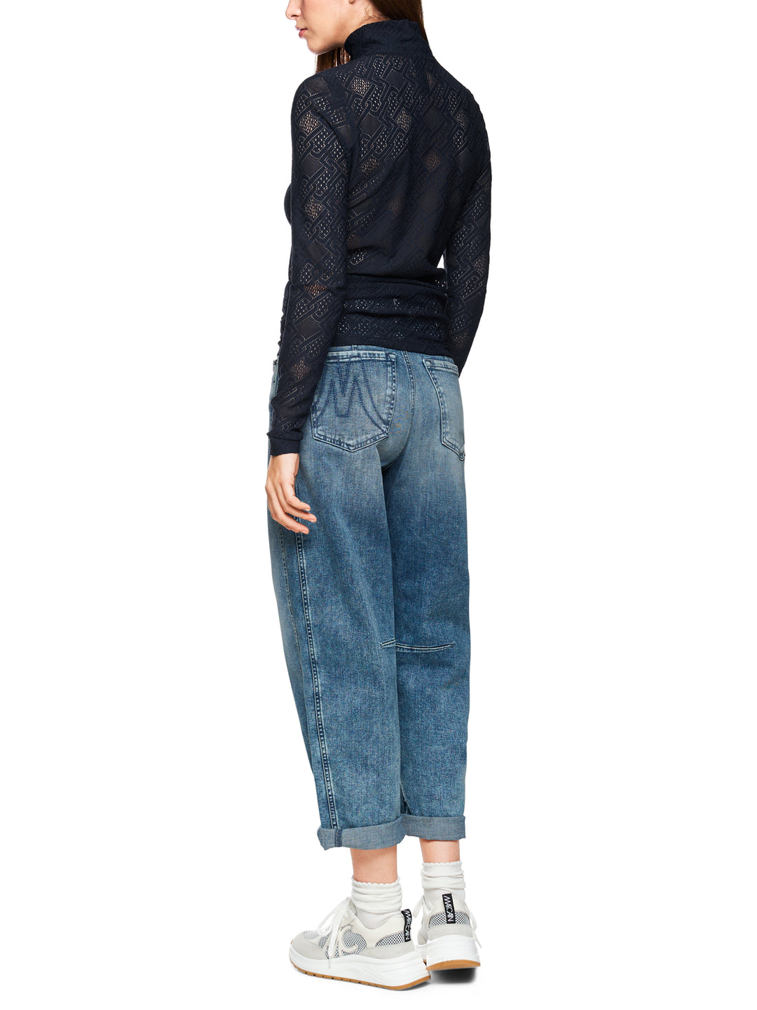 Marc Cain Sports T-shirt Lange Mouw – Blauw-93% polyamide, 7% elasthaan-DAMES TOPS & BLOUSES-Blauw