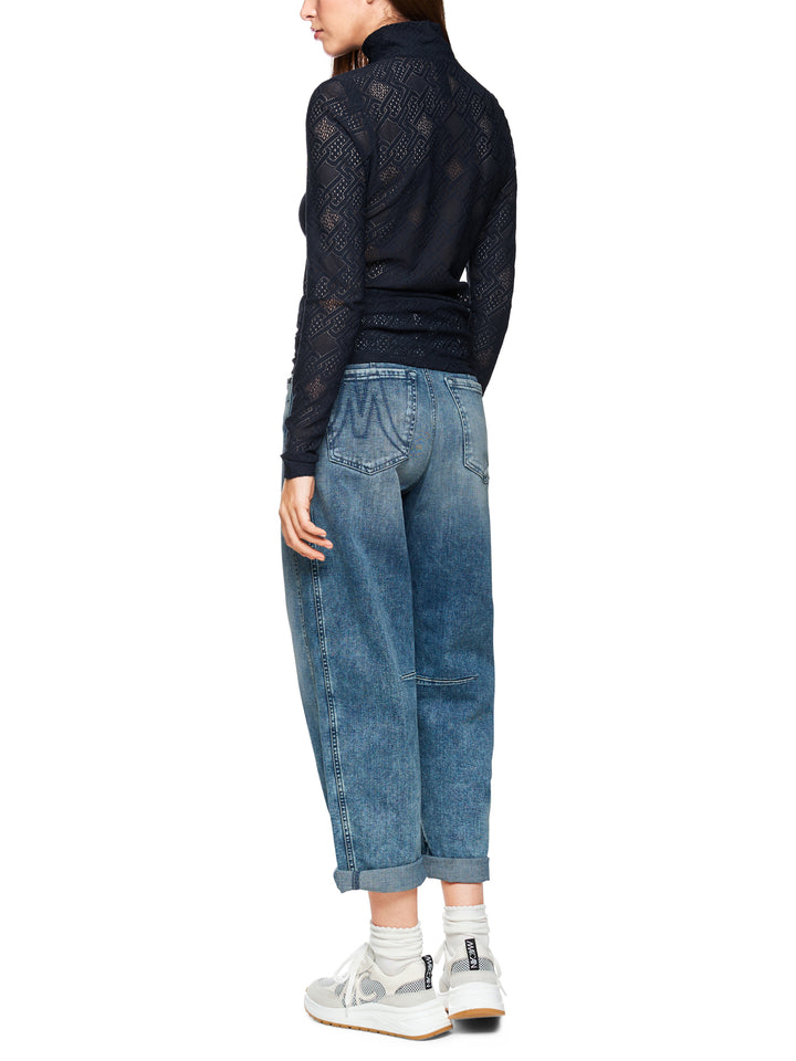 Marc Cain Sports T-shirt Lange Mouw – Blauw-93% polyamide, 7% elasthaan-DAMES TOPS & BLOUSES-Blauw