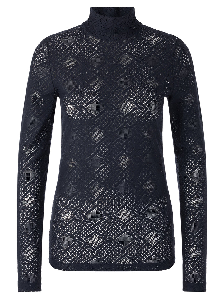 Marc Cain Sports T-shirt Lange Mouw – Blauw-93% polyamide, 7% elasthaan-DAMES TOPS & BLOUSES-Blauw