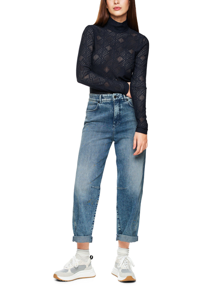 Marc Cain Sports T-shirt Lange Mouw – Blauw-93% polyamide, 7% elasthaan-DAMES TOPS & BLOUSES-Blauw