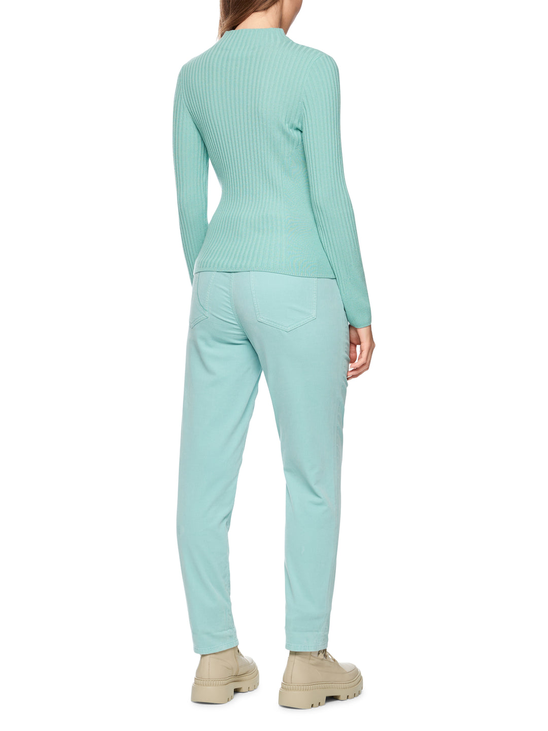 Marc Cain Sports Wool‑Cashmere Sweater – Blauw-47% wol, 38% viscose, 10% polyamide, 5% elastaan-DAMES TRUIEN & VESTEN-Bla