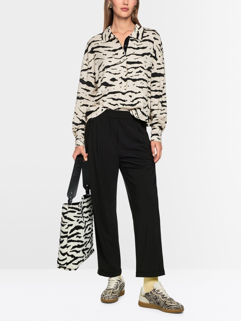 Marc Cain Sports – Zwarte Jersey Pantalon-73% polyamide, 27% elastaan-DAMES BROEKEN-Zwart