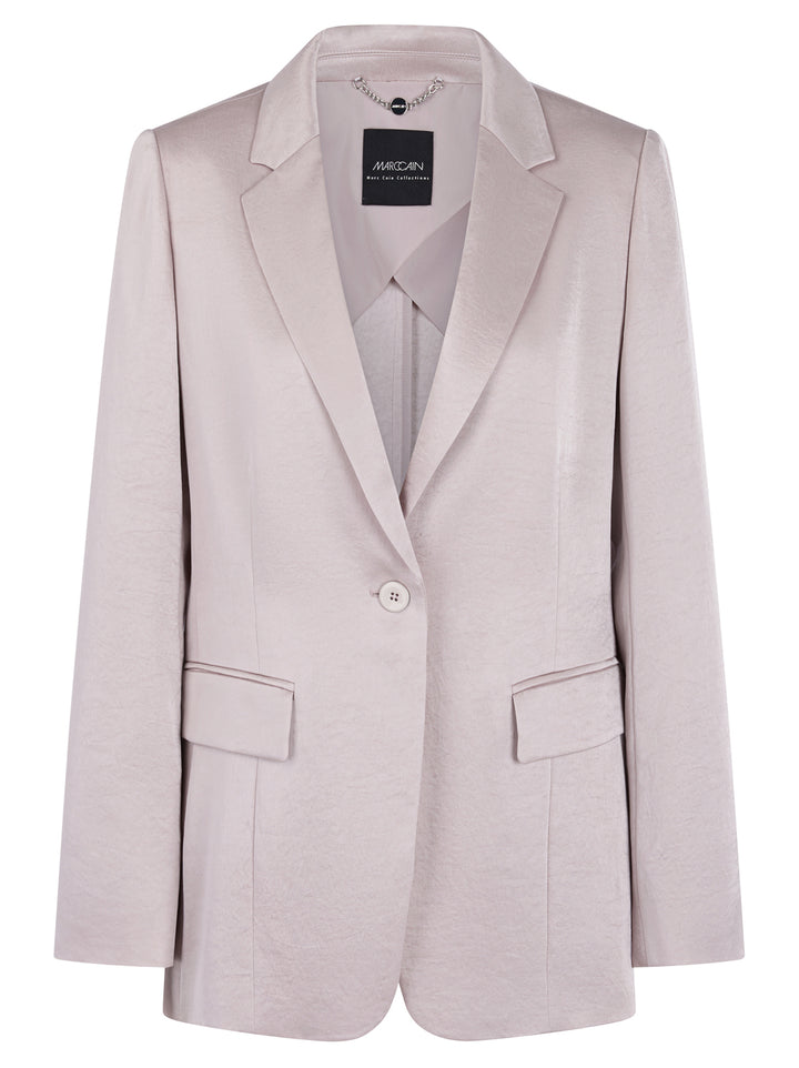 Marc Cain Sweat Blazer Lange Mouw – Roze-86% triacetate, 14% polyester -DAMES BLAZERS & GILETS-Roze