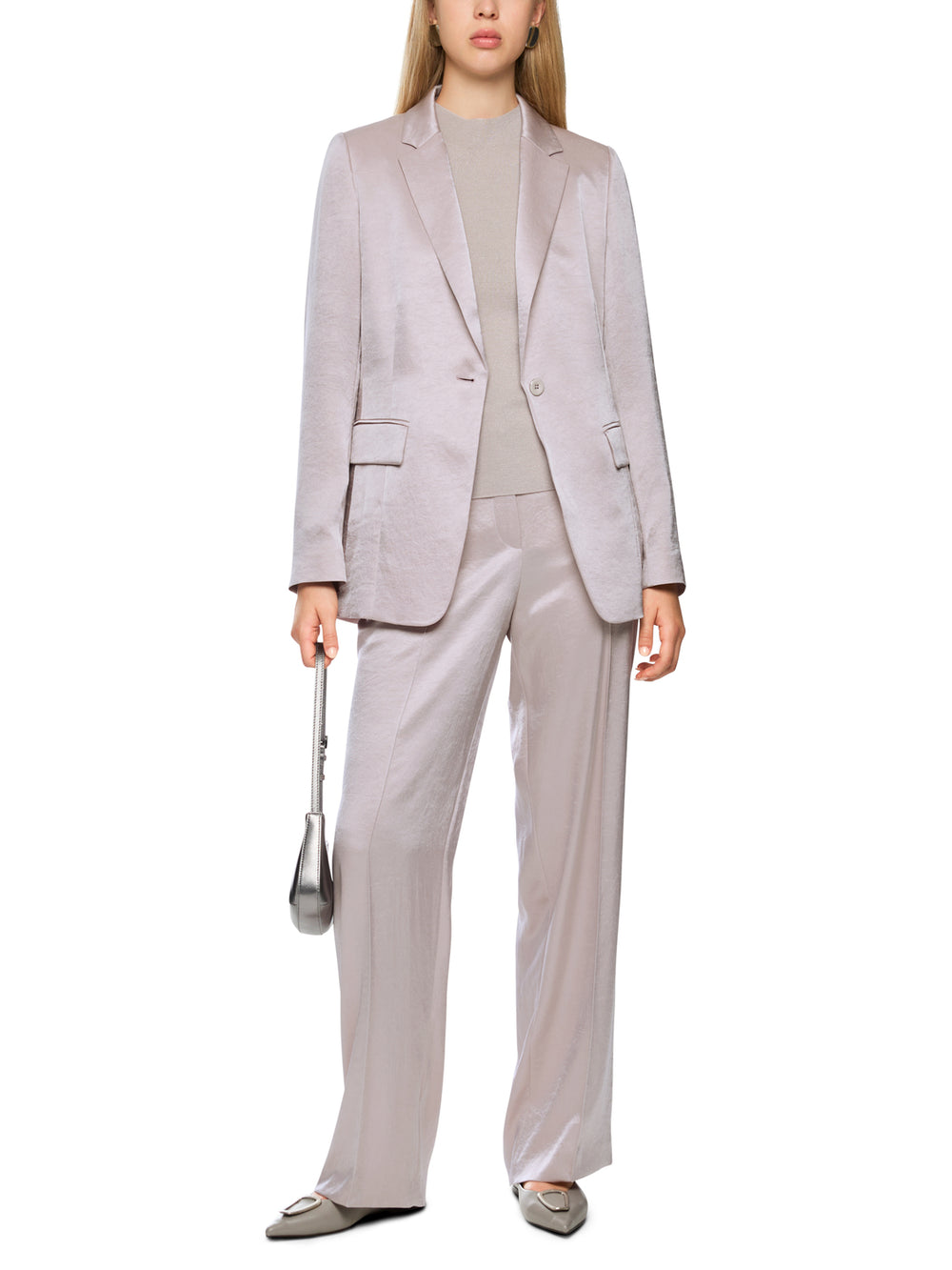 Marc Cain Sweat Blazer Lange Mouw – Roze-86% triacetate, 14% polyester -DAMES BLAZERS & GILETS-Roze