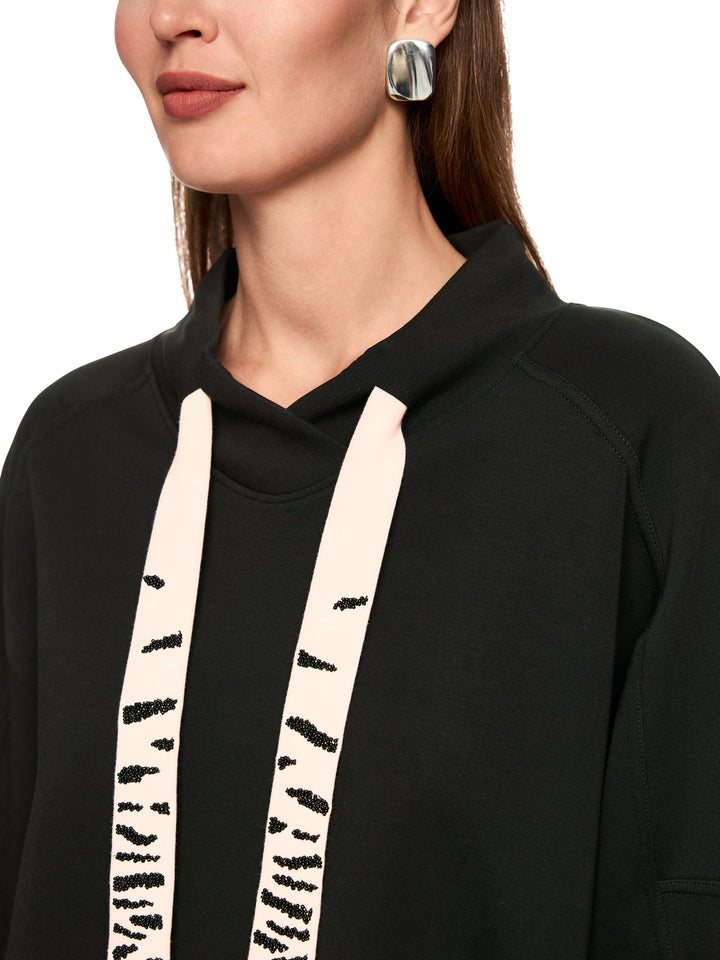 Marc Cain sweater – Zwart-88% katoen, 8% polyester, 4% elastaan-DAMES TRUIEN & VESTEN-Zwart