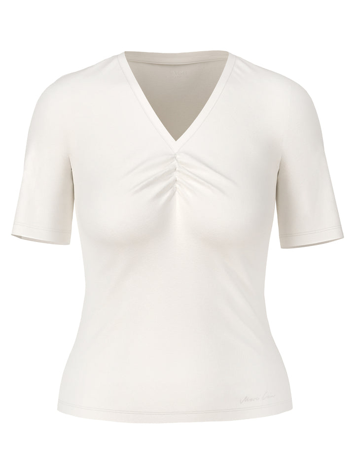 Marc Cain T-shirt -92% katoen, 8% elastaan-DAMES TOPS & BLOUSES-Wit